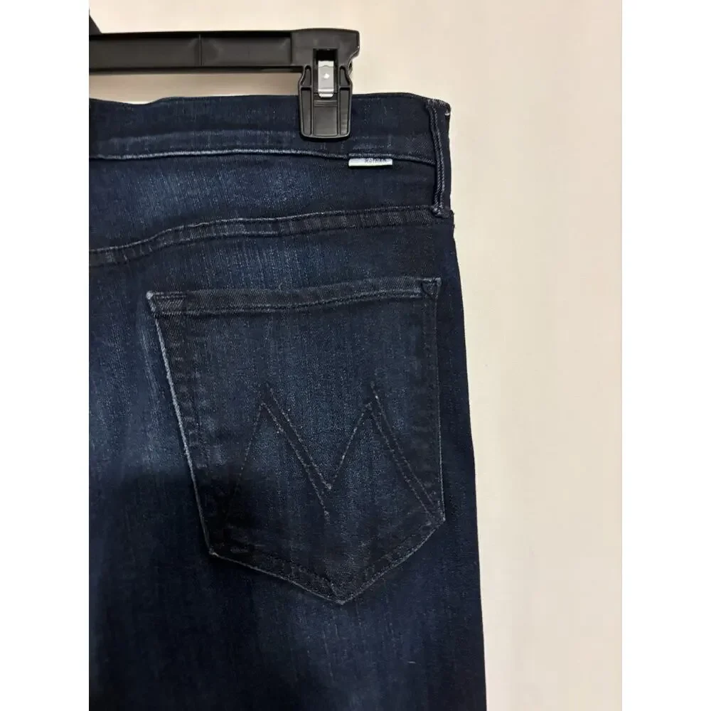 Mother Jeans 32 The Midsize Dazzler Ankle Dark Blue Stretch High Rise